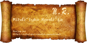 Mihályko Renáta névjegykártya